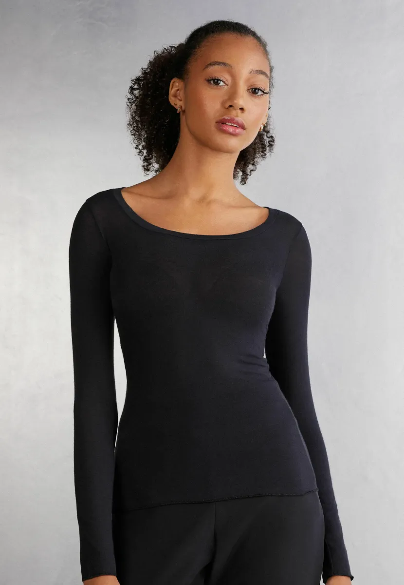 Langarmshirt - schwarz black