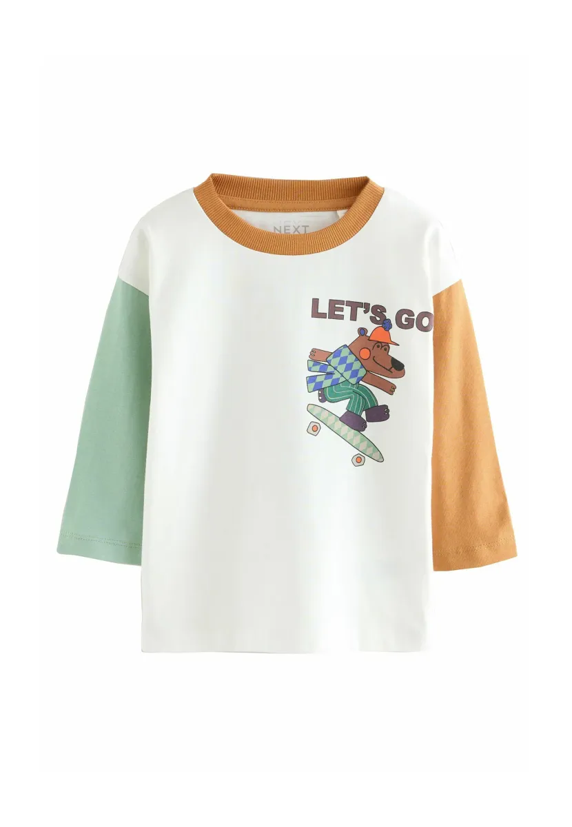 Langarmshirt - white skate bear