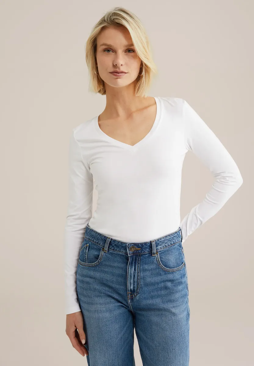 Langarmshirt - white