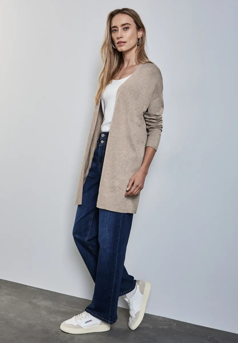 LANGER - Strickjacke - beige
