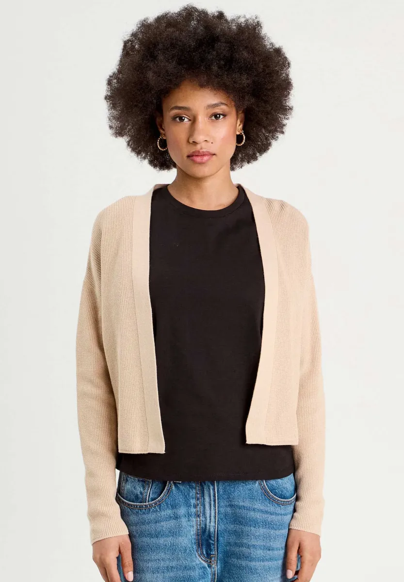 LANGERÄMLIGE - Strickjacke - sable