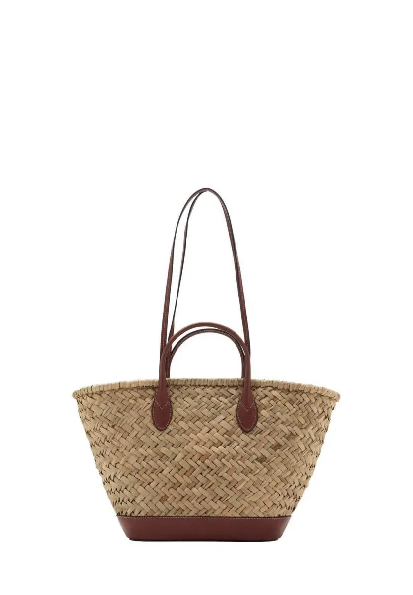 LARGE DOUBLE-NATURAL BASKET - Handtasche - brown