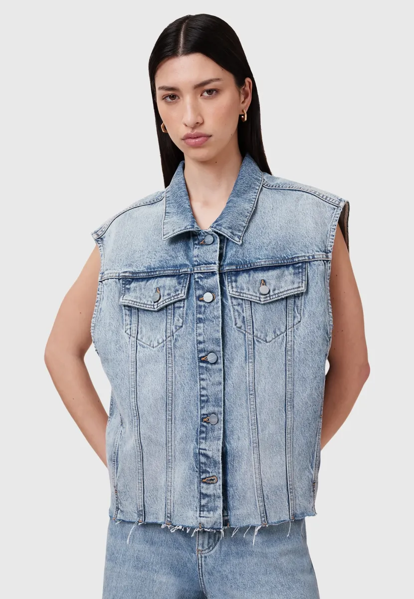 LAURA JACKET - Weste - light indigo