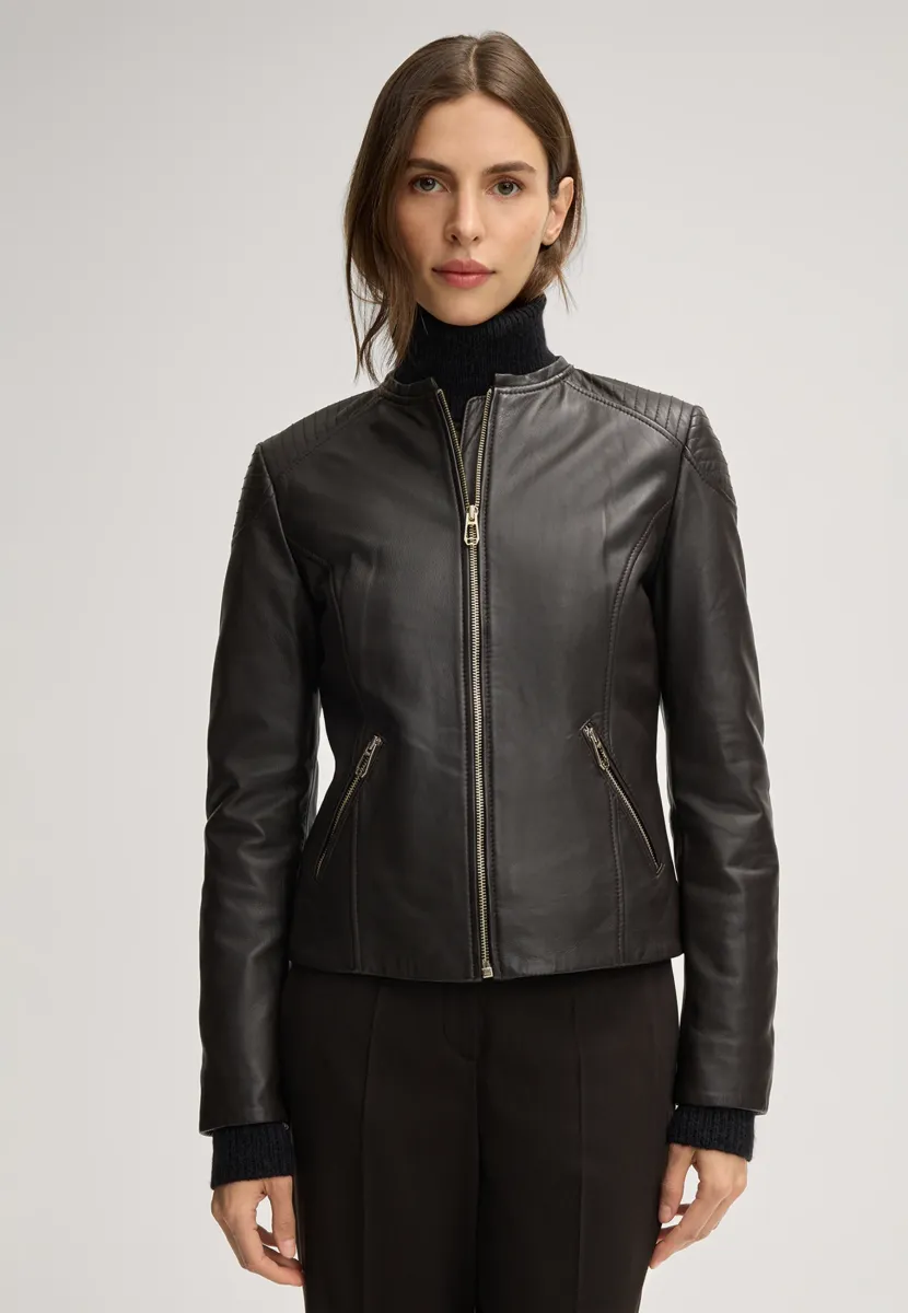LAURA - Lederjacke - dunkelbraun