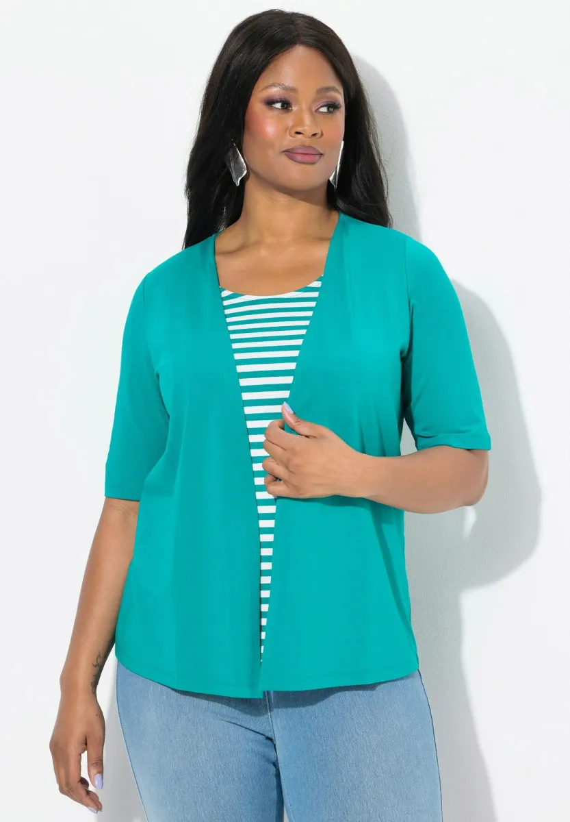 LAYERED LOOK  - T-Shirt print - teal