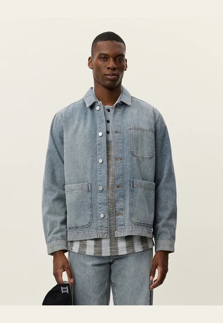 LAYTON OVERSHIRT - Hemd - light indigo wash