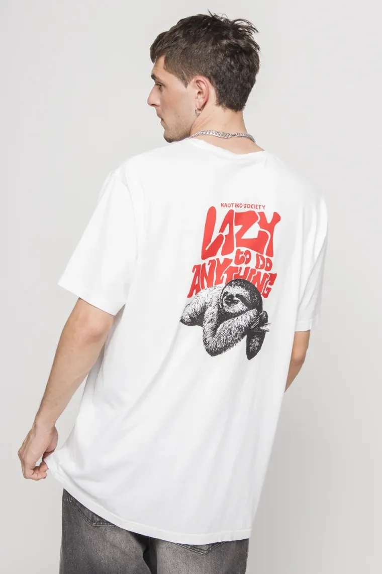 LAZY UNISEX - T-Shirt print - white