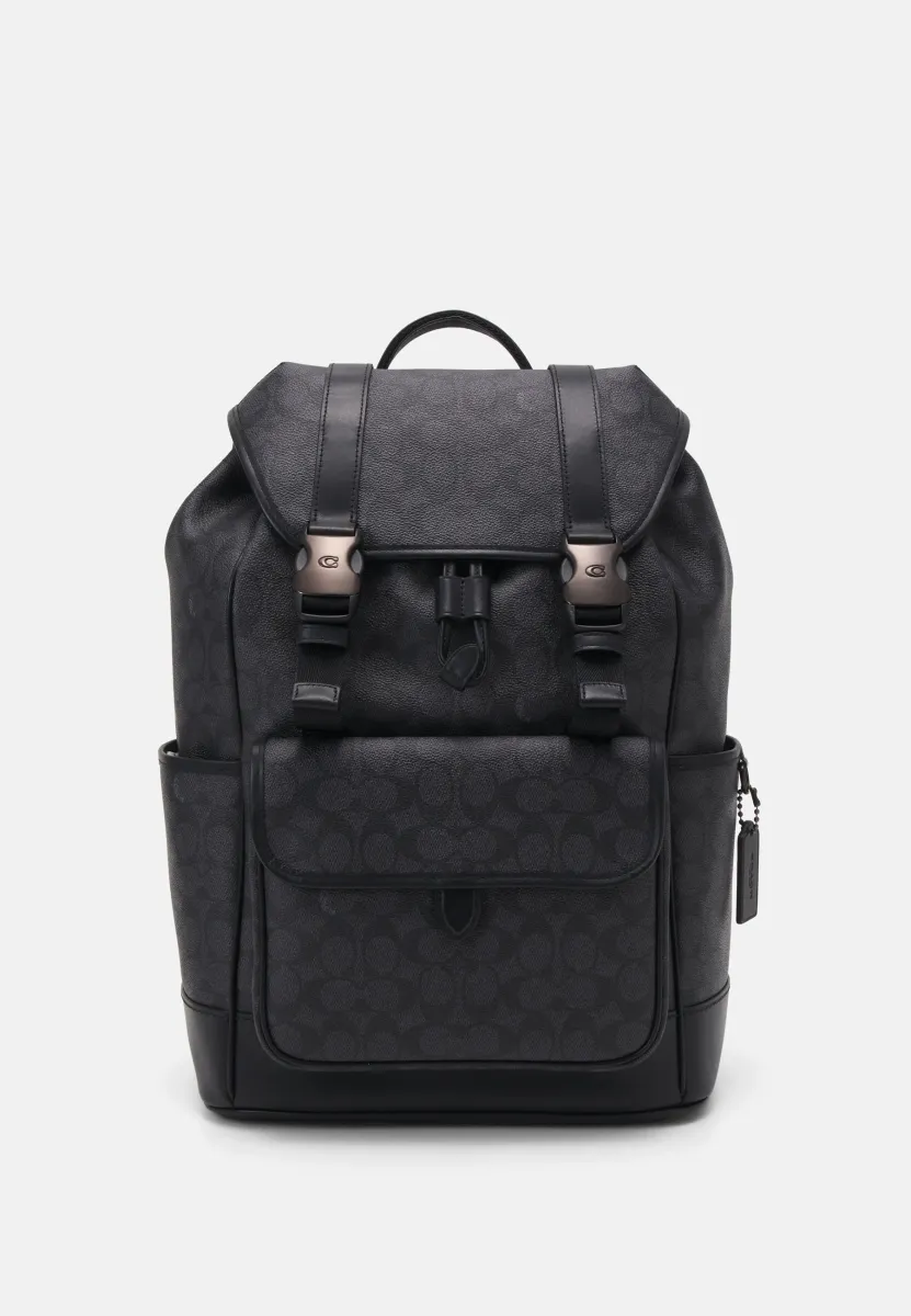 LEAGUE FLAP BACKPACK IN SIGNATURE CANVAS - Tagesrucksack - charcoal