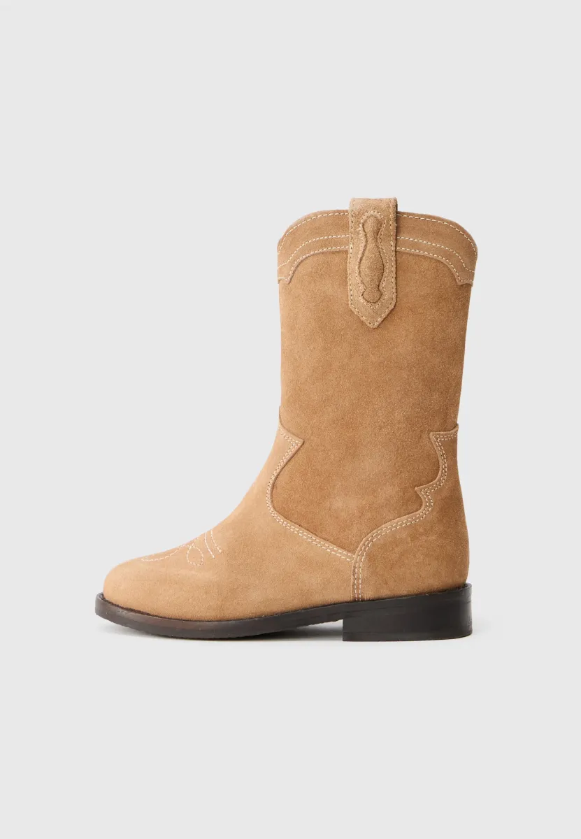 LEATHER - Cowboy-/Bikerboot - camel