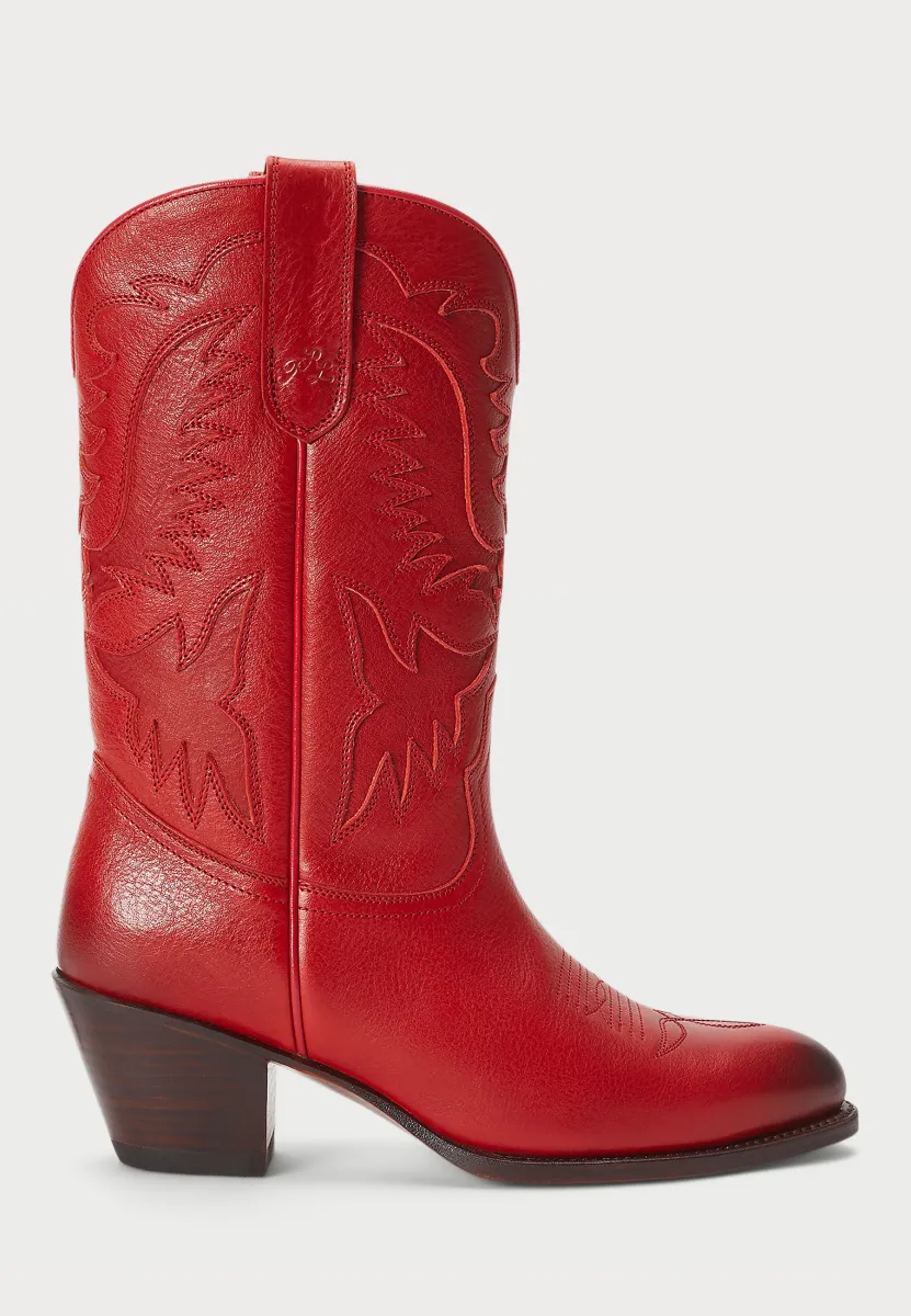 LEATHER COWBOY BOOT - Cowboy-/Bikerboot - dark ruby