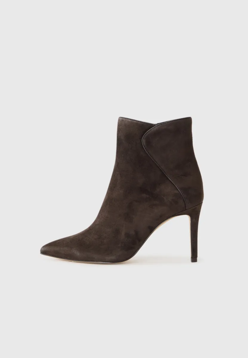 LEATHER - High Heel Stiefelette - dark brown