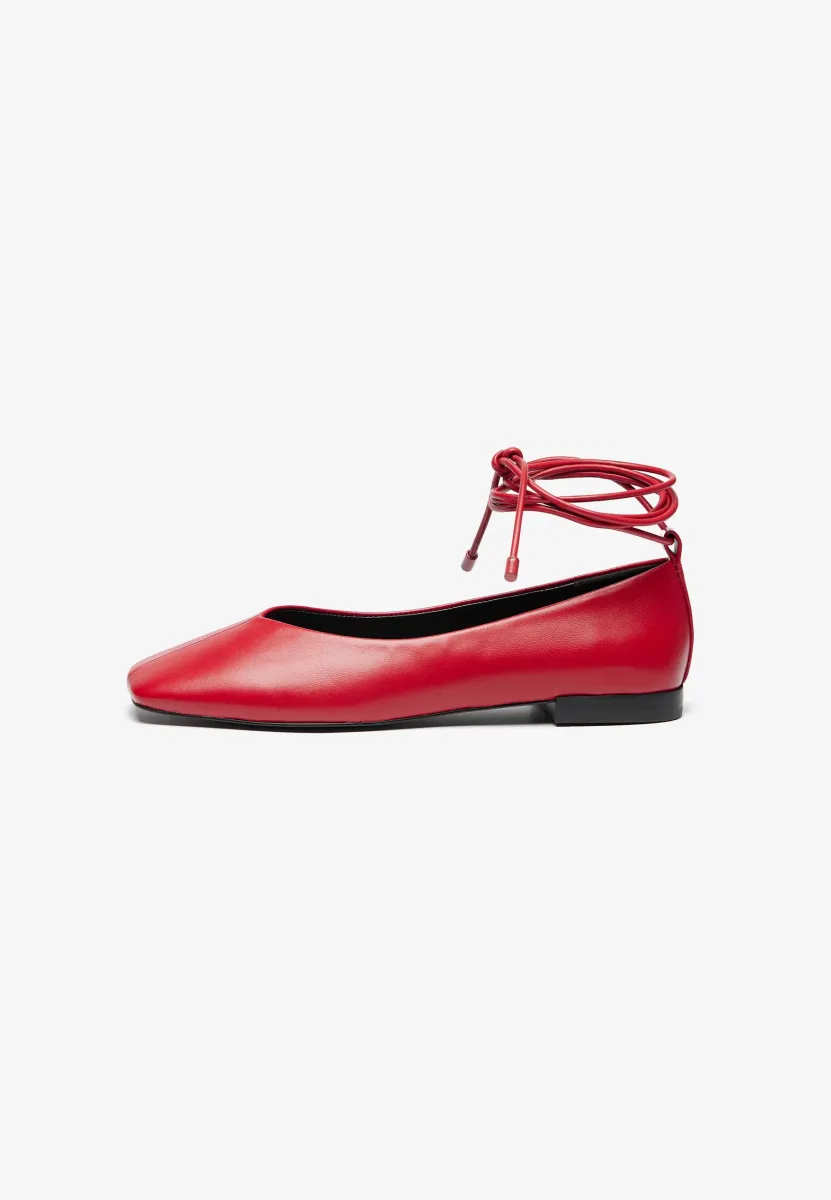 LEATHER - Klassischer Ballerina - red