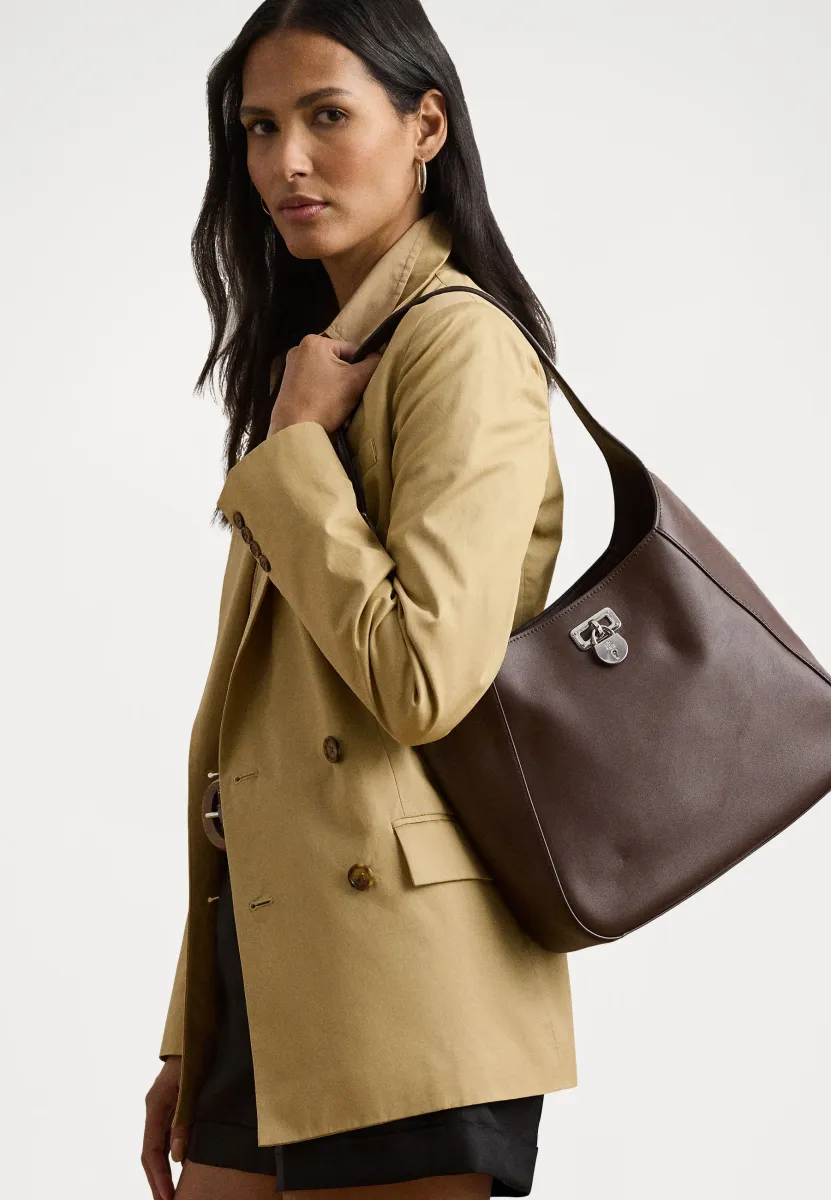 LEATHER LARGE TANNER SHOULDER BAG - Handtasche - dark hickory