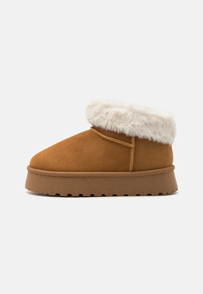 LEATHER - Plateaustiefelette - cognac