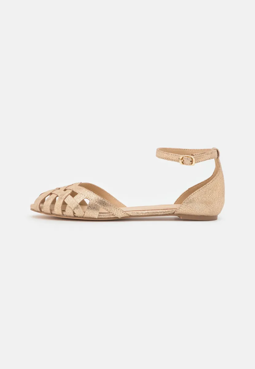 LEATHER  - Riemchenballerina - gold