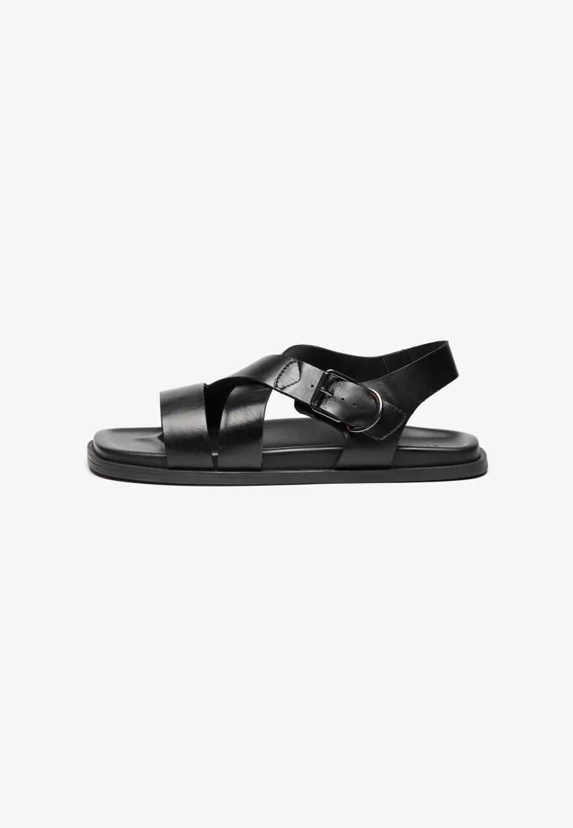 LEATHER - Riemensandalette - black