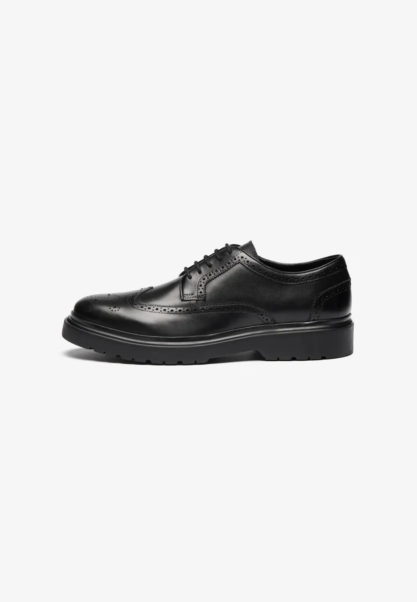 LEATHER - Schnürer - black