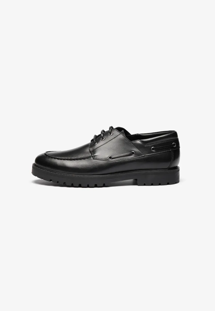 LEATHER - Schnürer - black