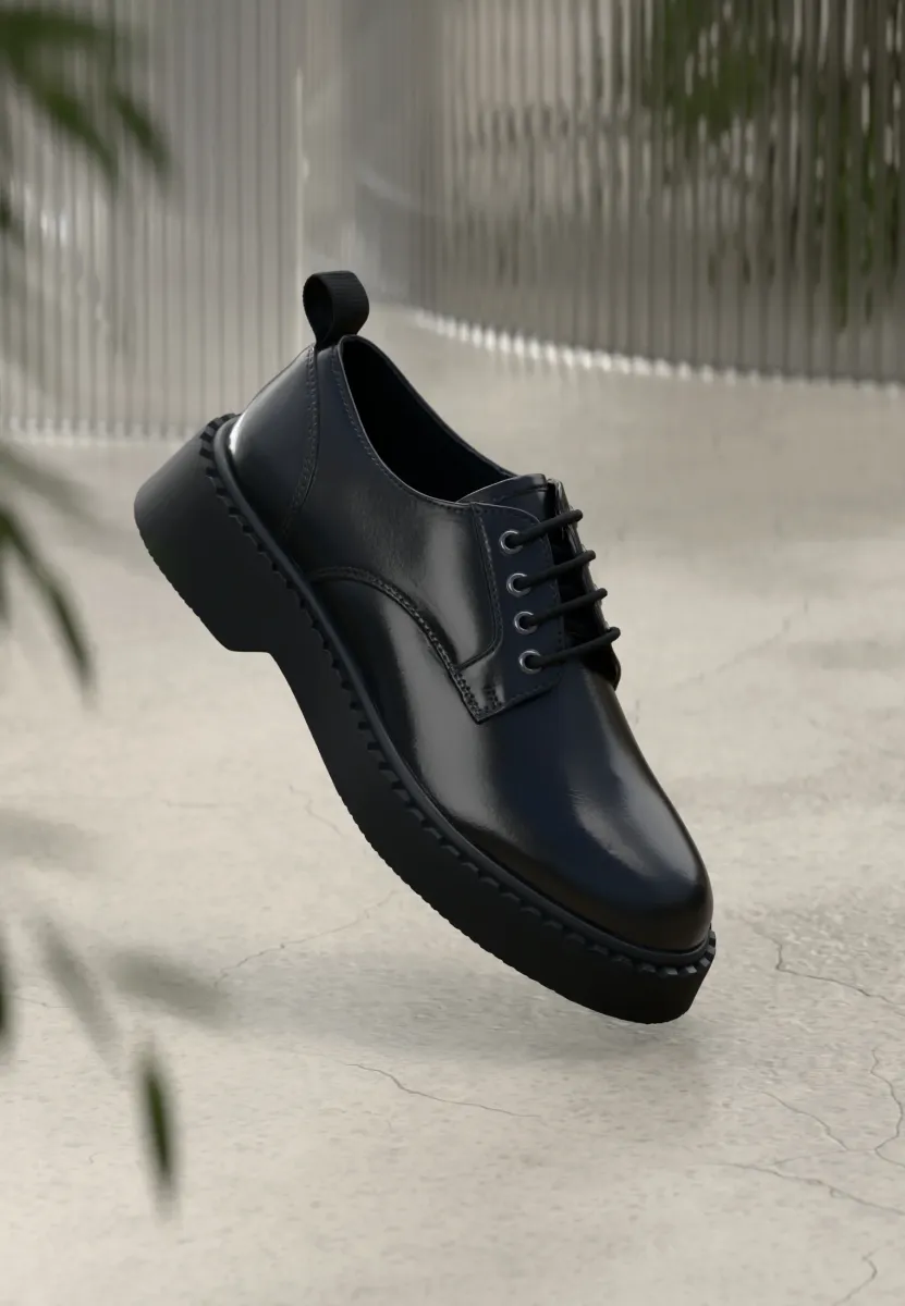 LEATHER - Schnürer - black