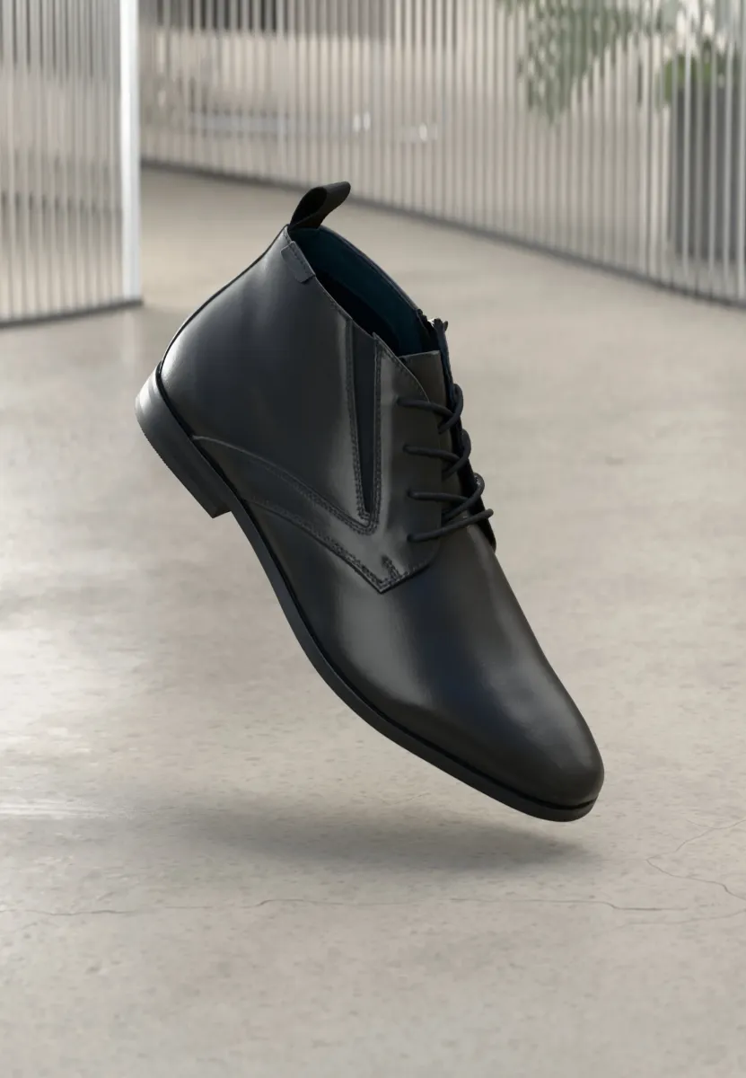 LEATHER - Schnürer - black