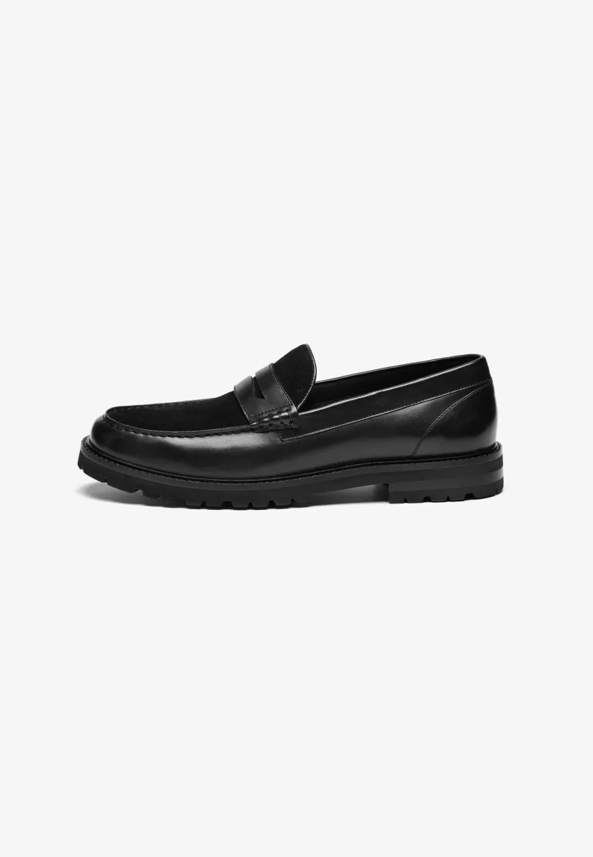 LEATHER - Slipper - black