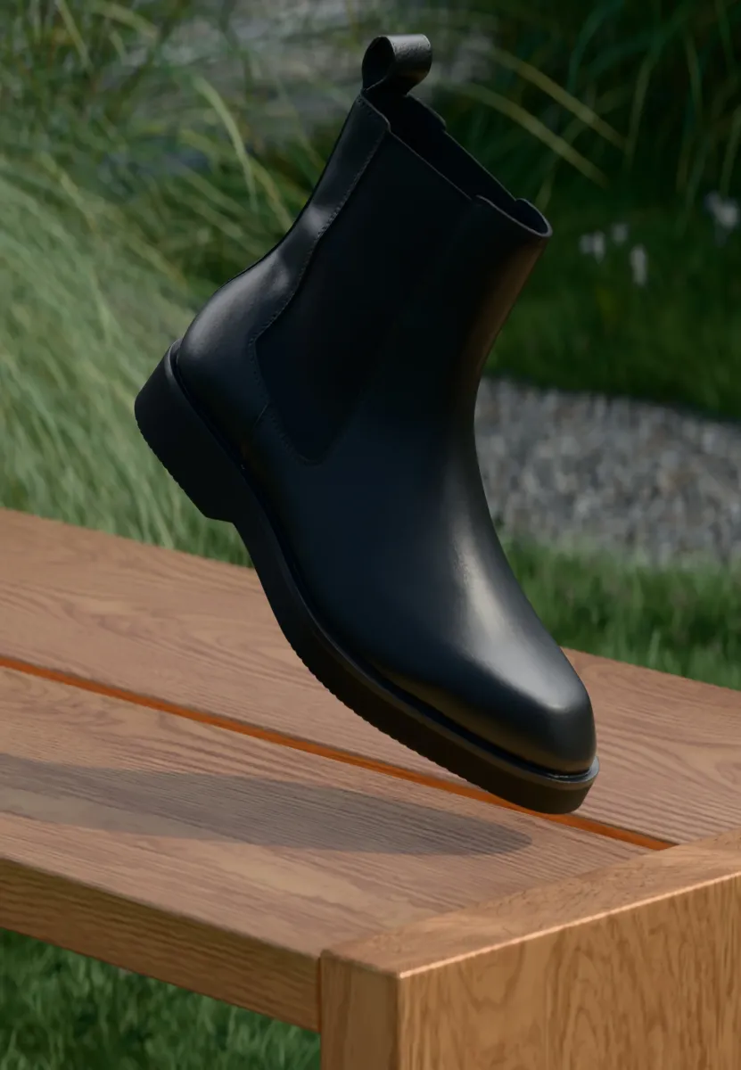 LEATHER - Stiefelette - black