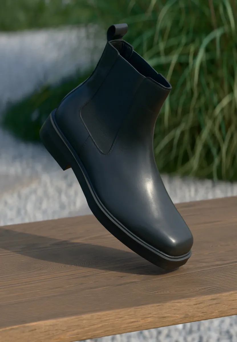 LEATHER - Stiefelette - black