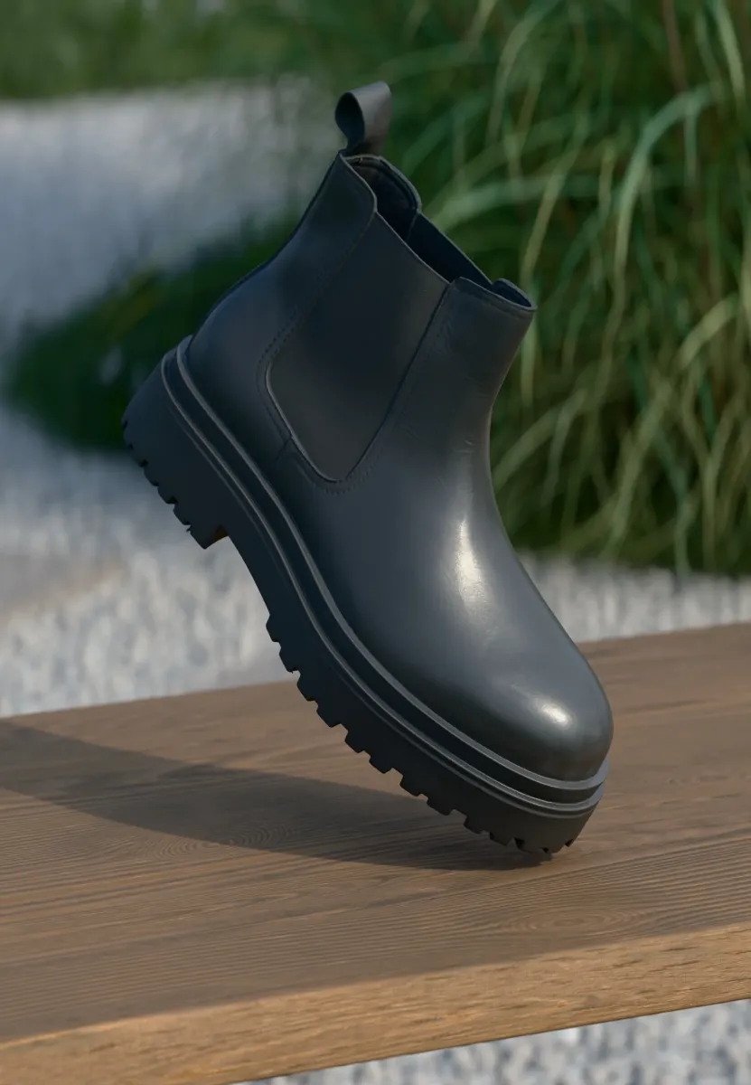 LEATHER - Stiefelette - black