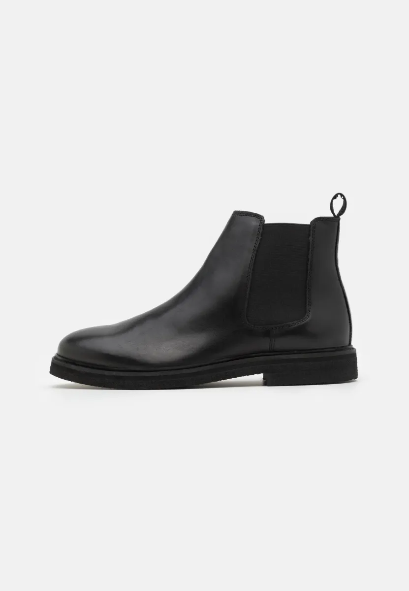 LEATHER - Stiefelette -  black