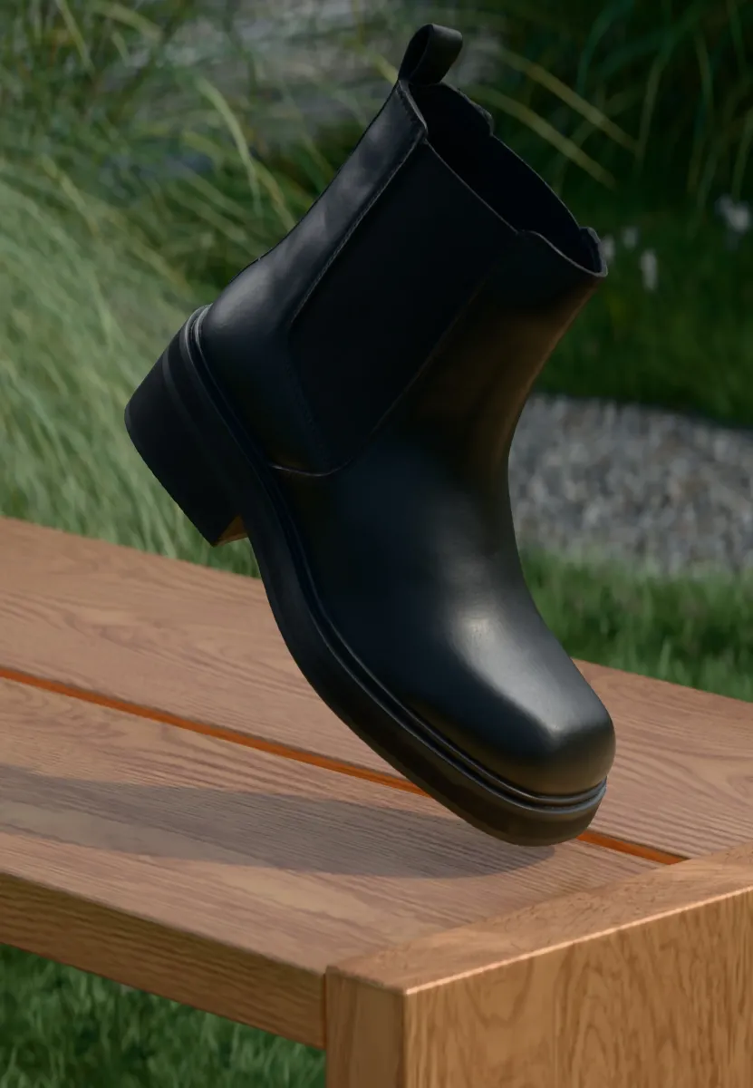 LEATHER - Stiefelette - black