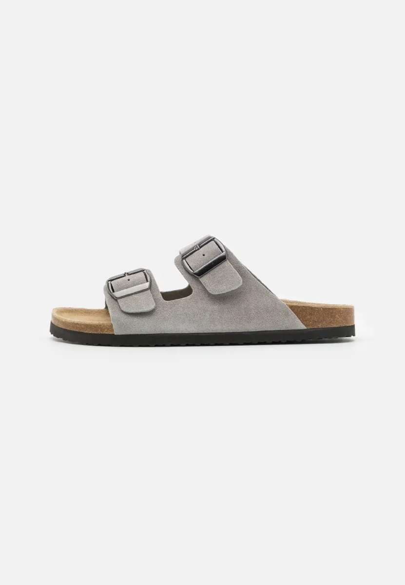 LEATHER UNISEX - Hausschuh - grey