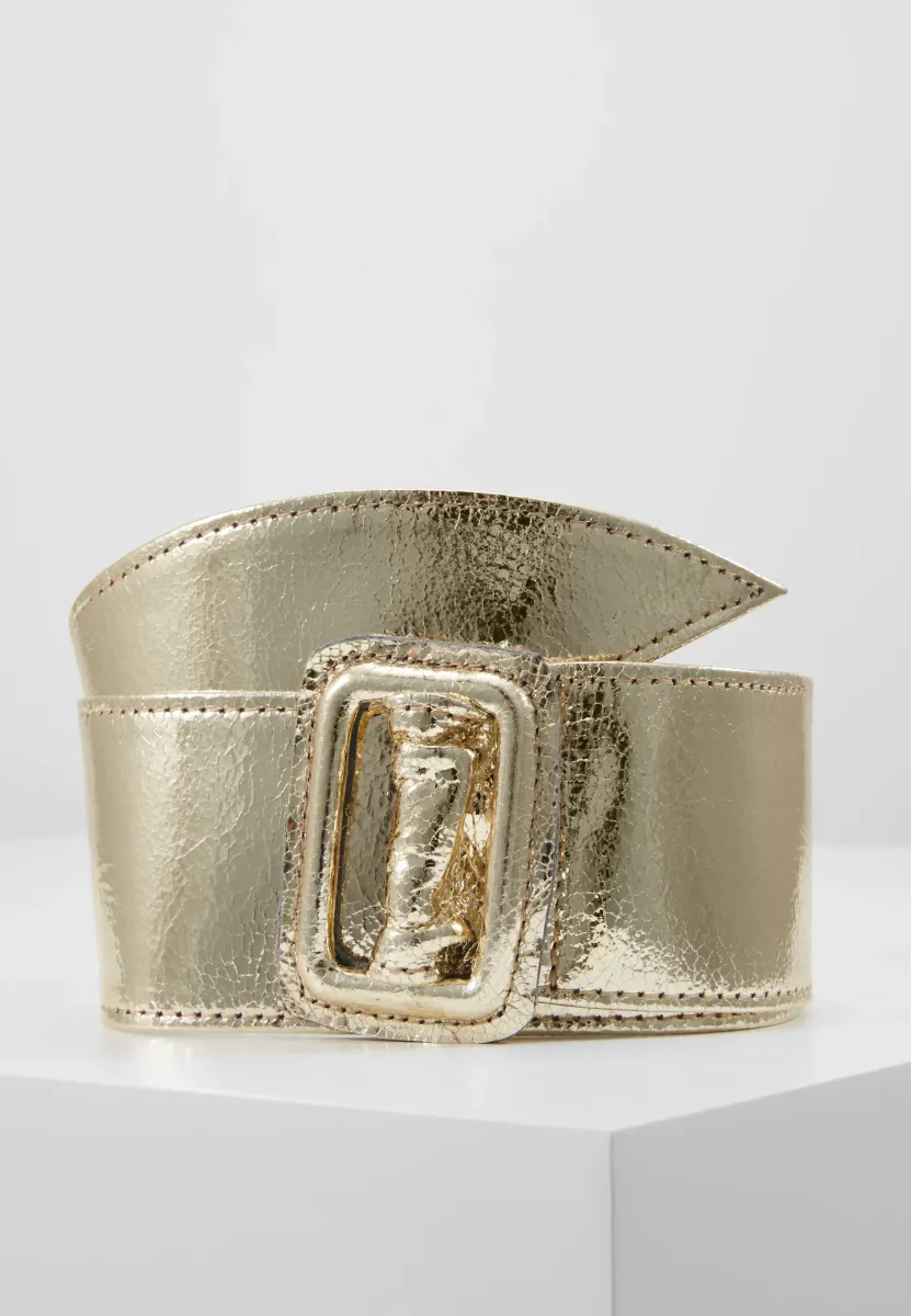 LEATHER WAIST BELT - Taillengürtel - gold metallic