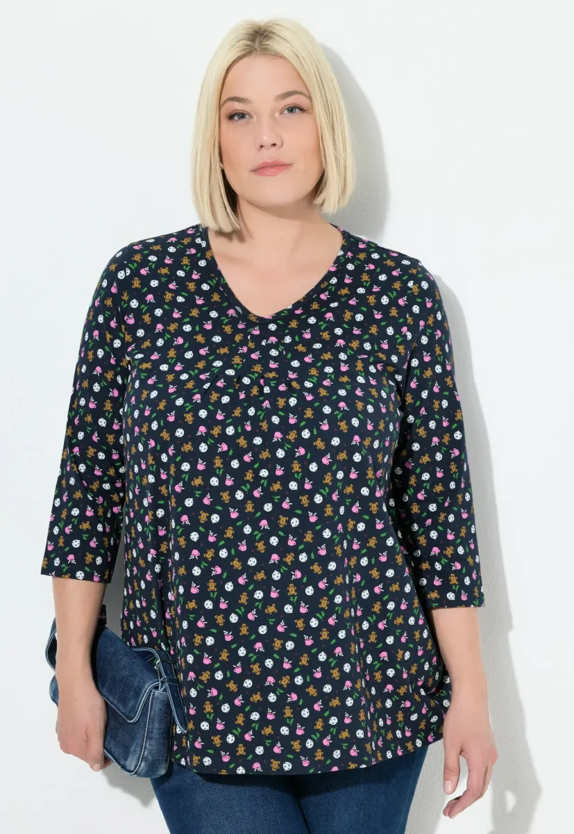 LEBKUCHENFIGUREN A-LINIE V-AUSSCHNITT 3/4-ARM - Langarmshirt - marine