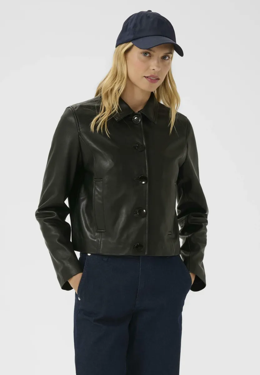 Lederjacke - black