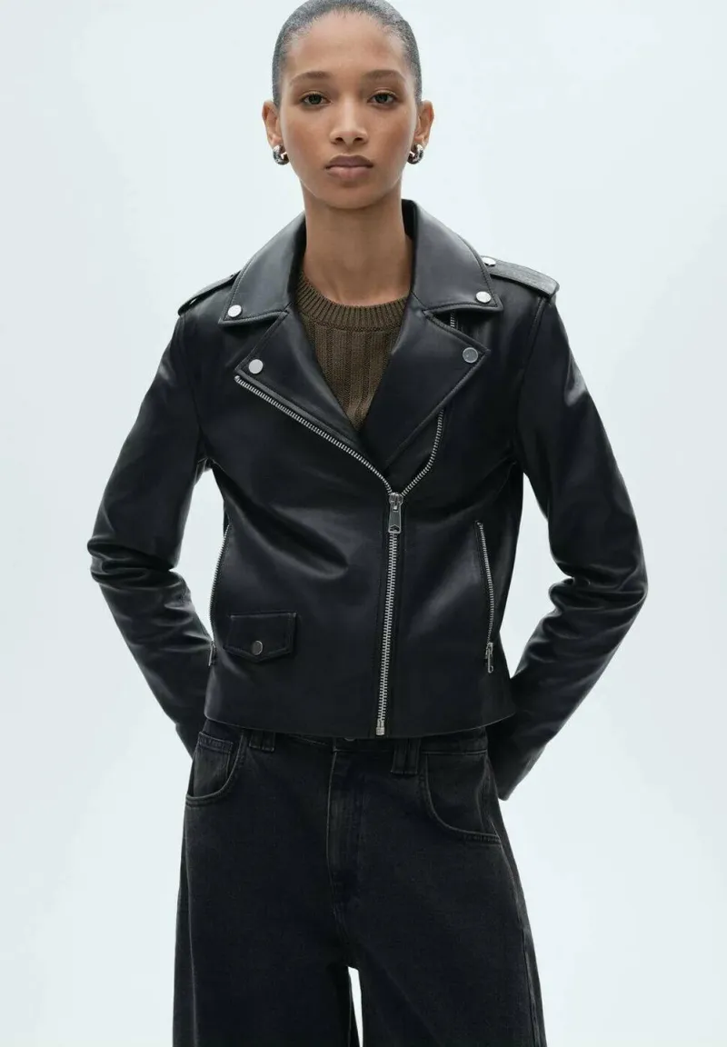 Lederjacke - black
