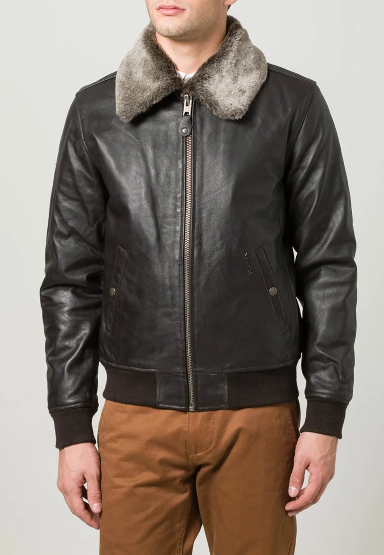 Lederjacke - dark brown