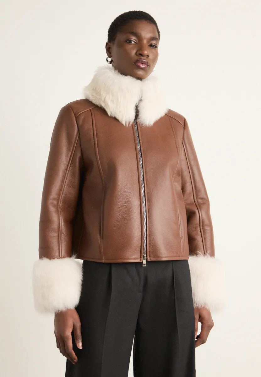 Lederjacke - dark chestnut brown