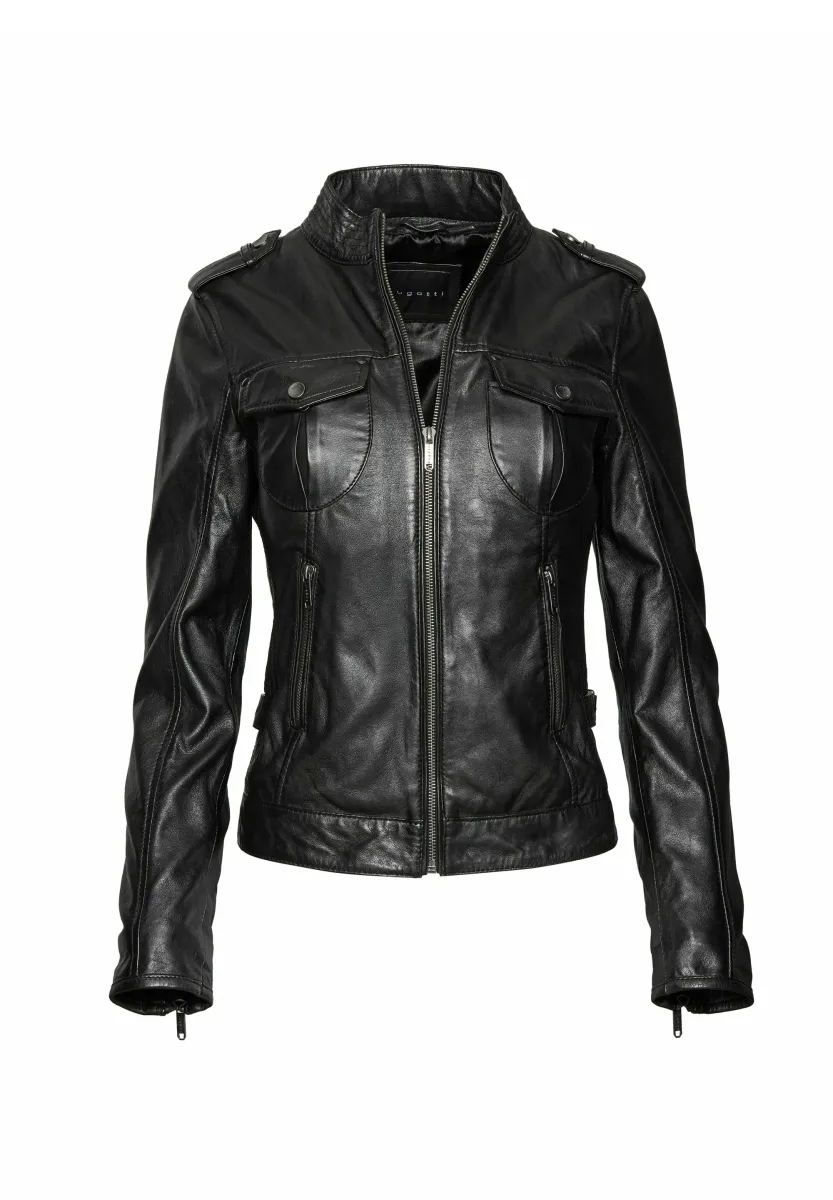Lederjacke - schwarz