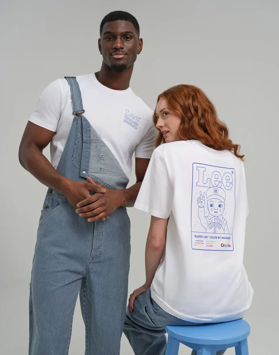 LEE x CRAYOLA TEE UNISEX - T-Shirt print - bright white