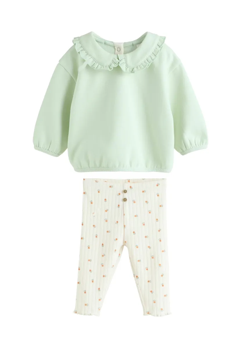 Leggings - Hosen - sage green/cream ditsy