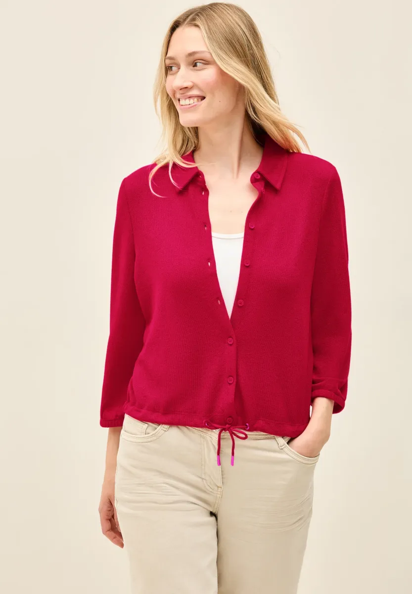 LEICHTE CREPE - Strickjacke - rot