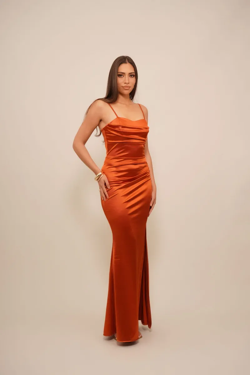 LEILANI - Ballkleid - burnt orange