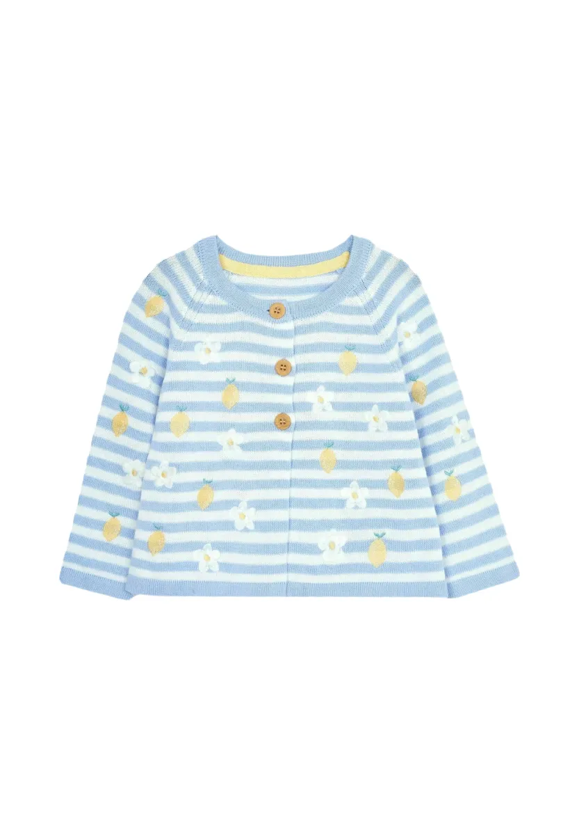 LEMON DAISY EMBROIDERED - REGULAR FIT - Strickjacke - blue