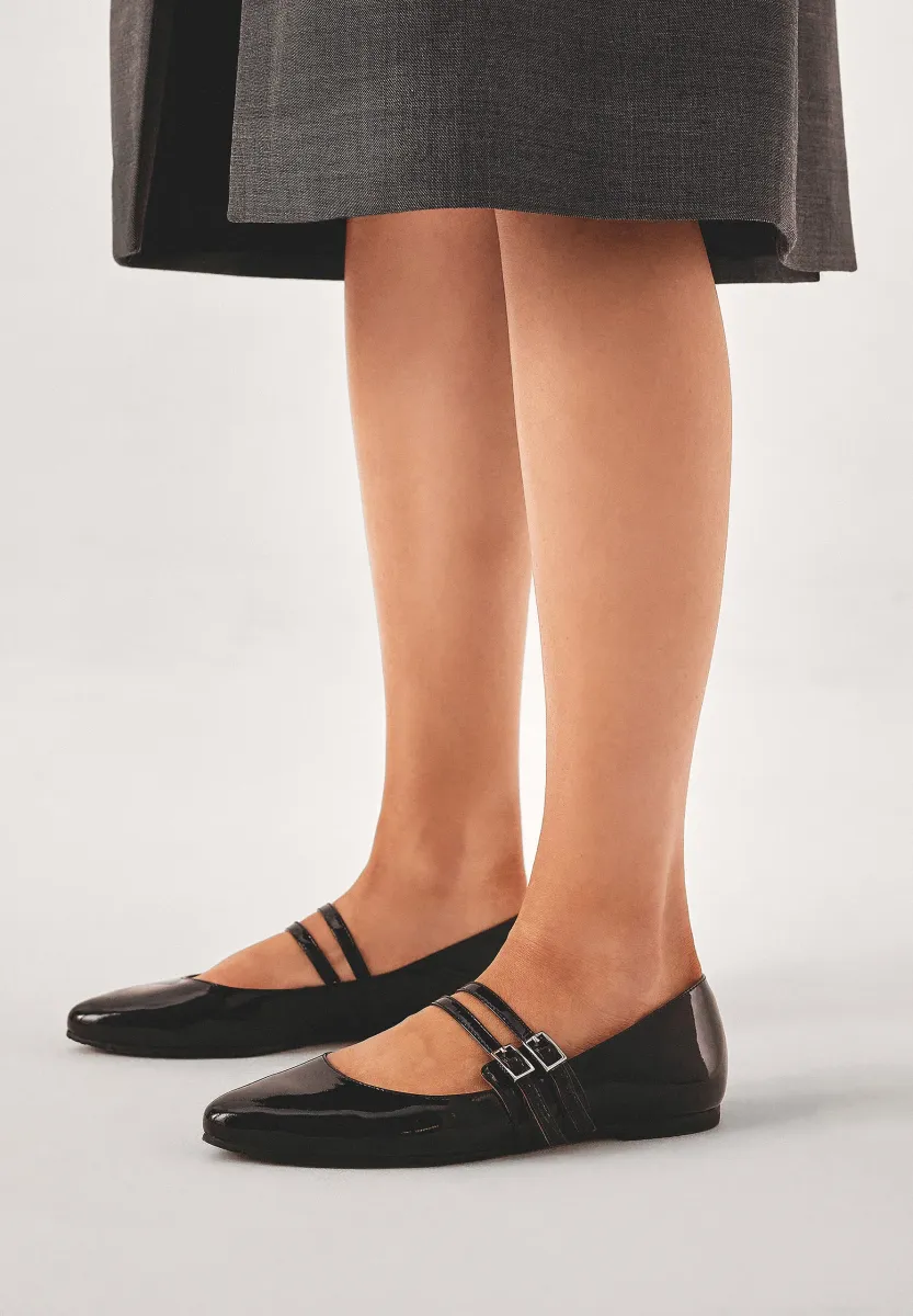 LENA - Riemchenballerina - black