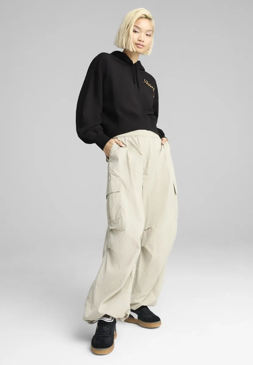 LEO LUXE RELAXED - Kapuzenpullover - black