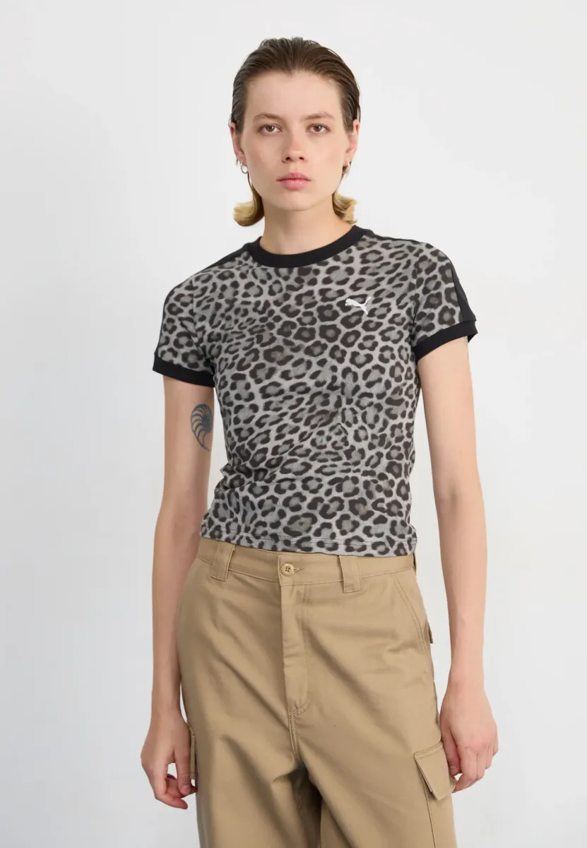 LEO LUXE SLIM TEE - T-Shirt print - black