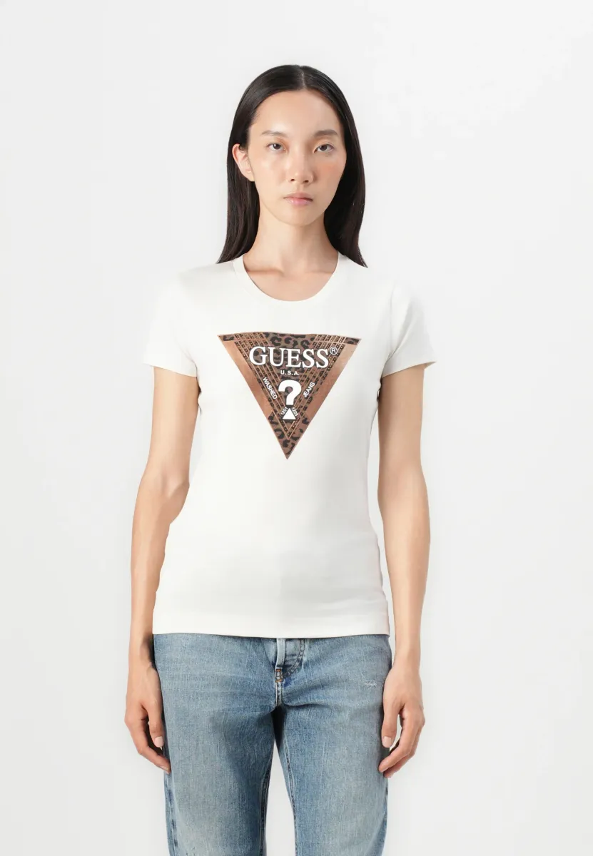 LEO TRIANGLE TEE - T-Shirt print - cream white