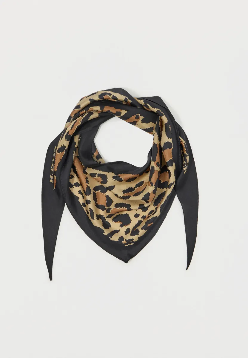 LEOPARD PRINTED ELONGATED TRIANGLE UNISEX - Tuch - tan