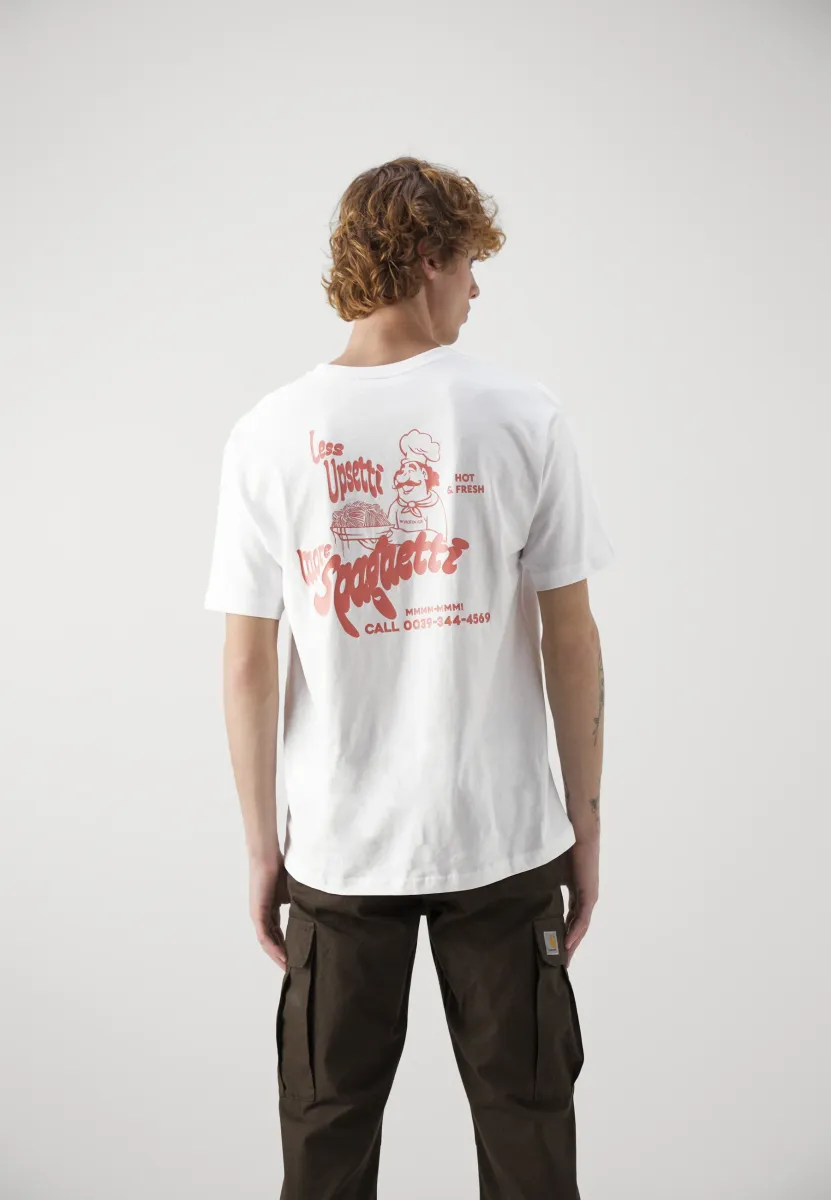 LESS UPSETTI - T-Shirt basic - white