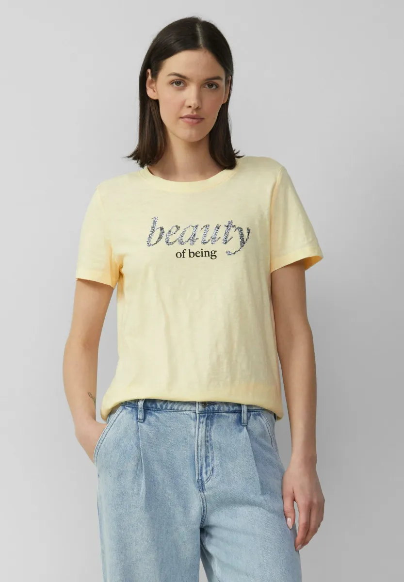 LETTRES ET SEQUINS - T-Shirt print - helles zitrone
